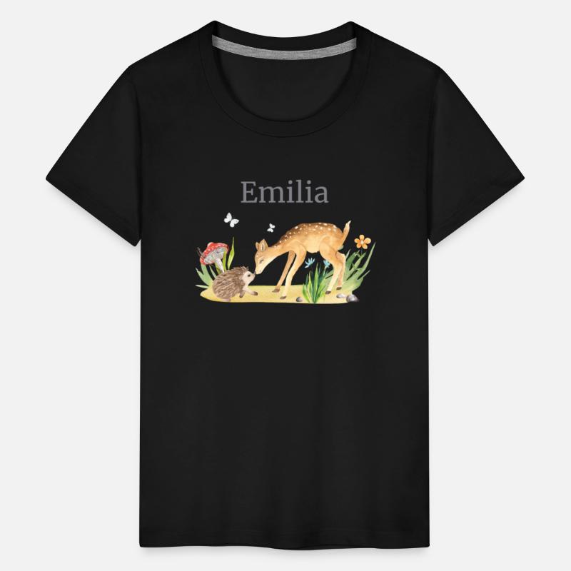 Forest Animal Deer Hedgehog Flowers Name Emilia