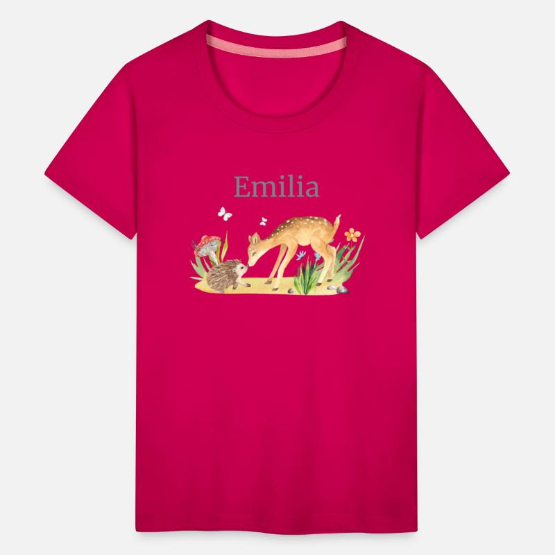 Forest Animal Deer Hedgehog Flowers Name Emilia