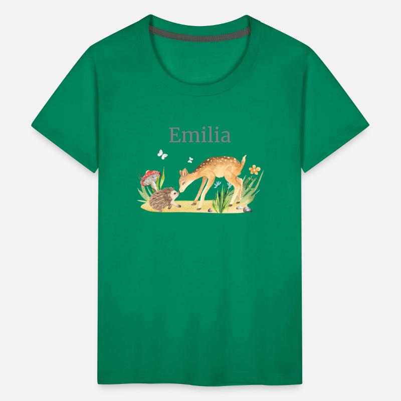 Forest Animal Deer Hedgehog Flowers Name Emilia