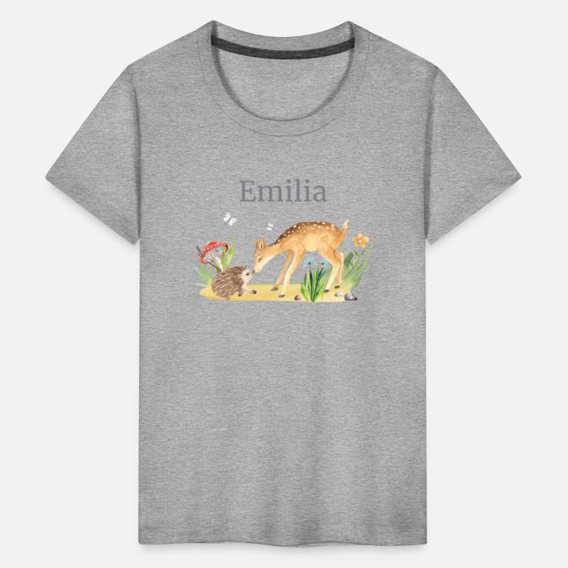Forest Animal Deer Hedgehog Flowers Name Emilia