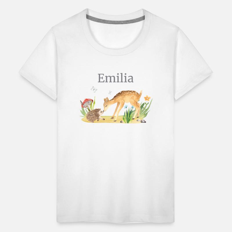 Forest Animal Deer Hedgehog Flowers Name Emilia