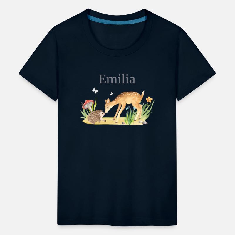 Forest Animal Deer Hedgehog Flowers Name Emilia