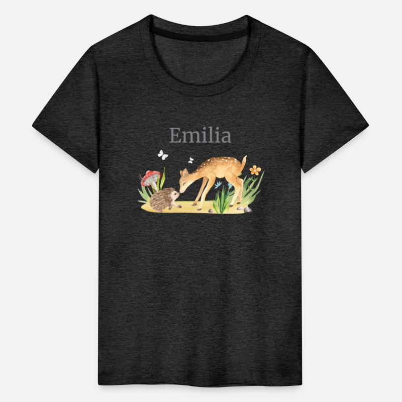 Forest Animal Deer Hedgehog Flowers Name Emilia