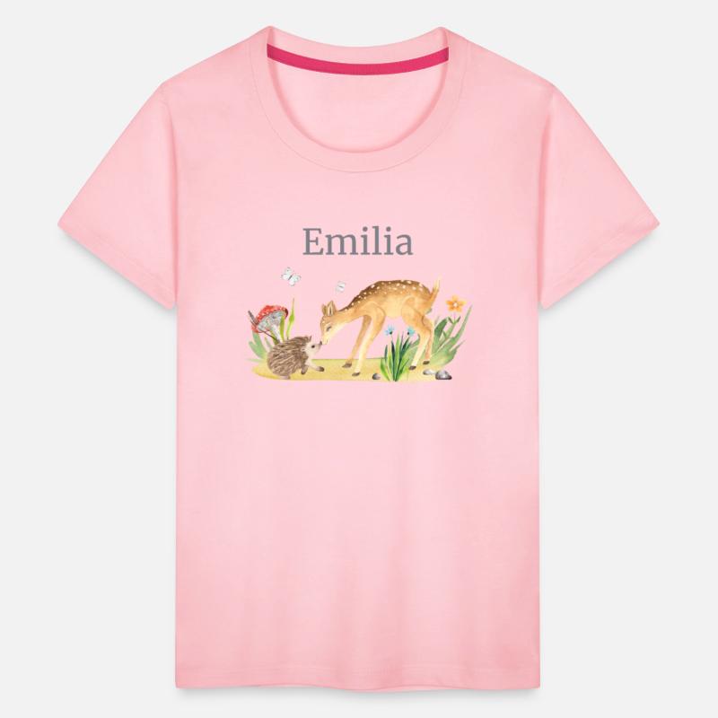 Forest Animal Deer Hedgehog Flowers Name Emilia
