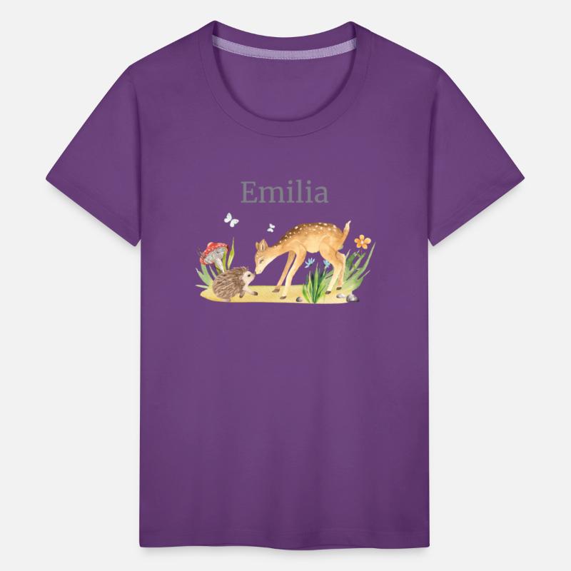 Forest Animal Deer Hedgehog Flowers Name Emilia