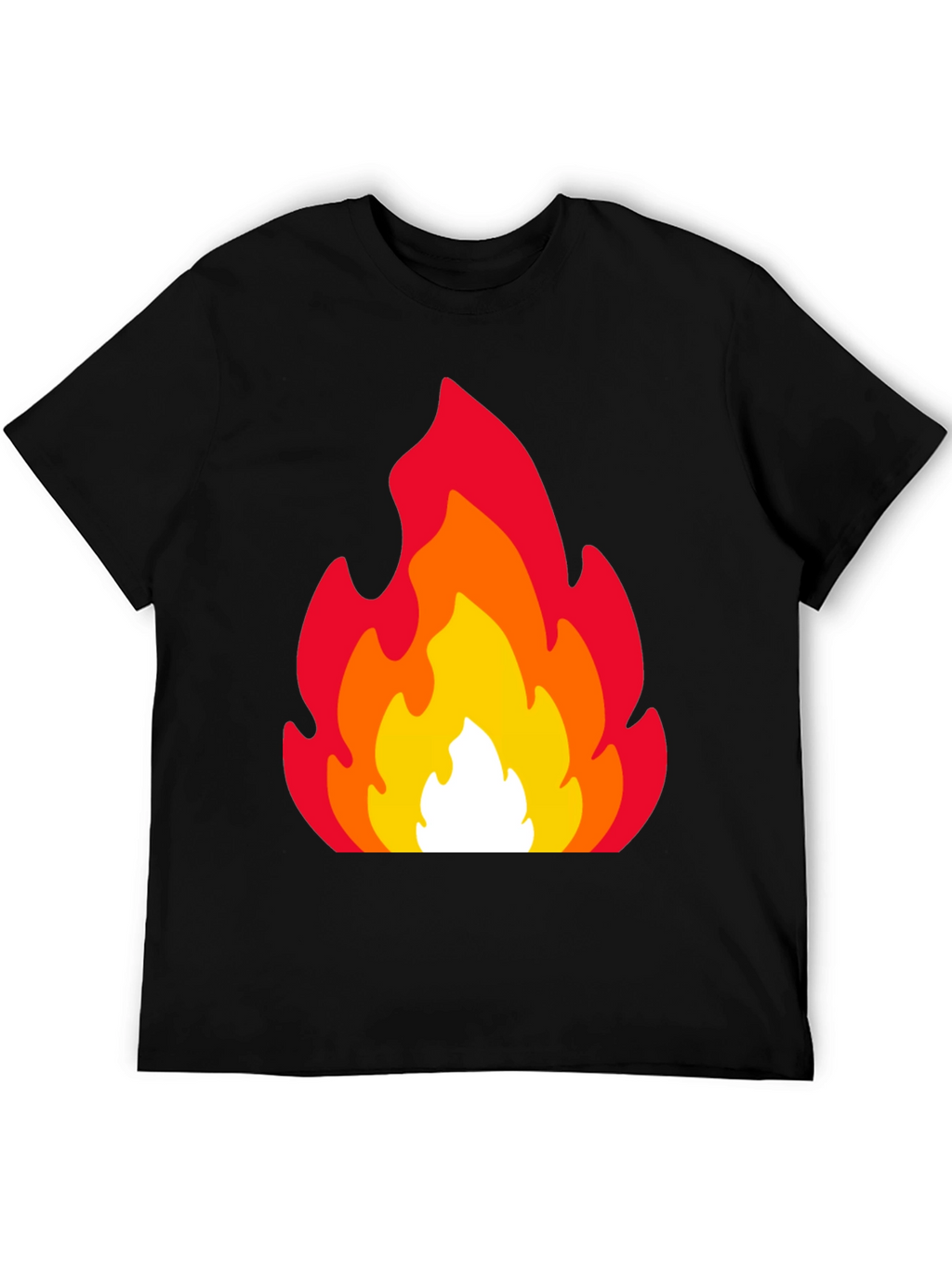 Fiery Flames Graphic Tee - Black Cotton T-Shirt