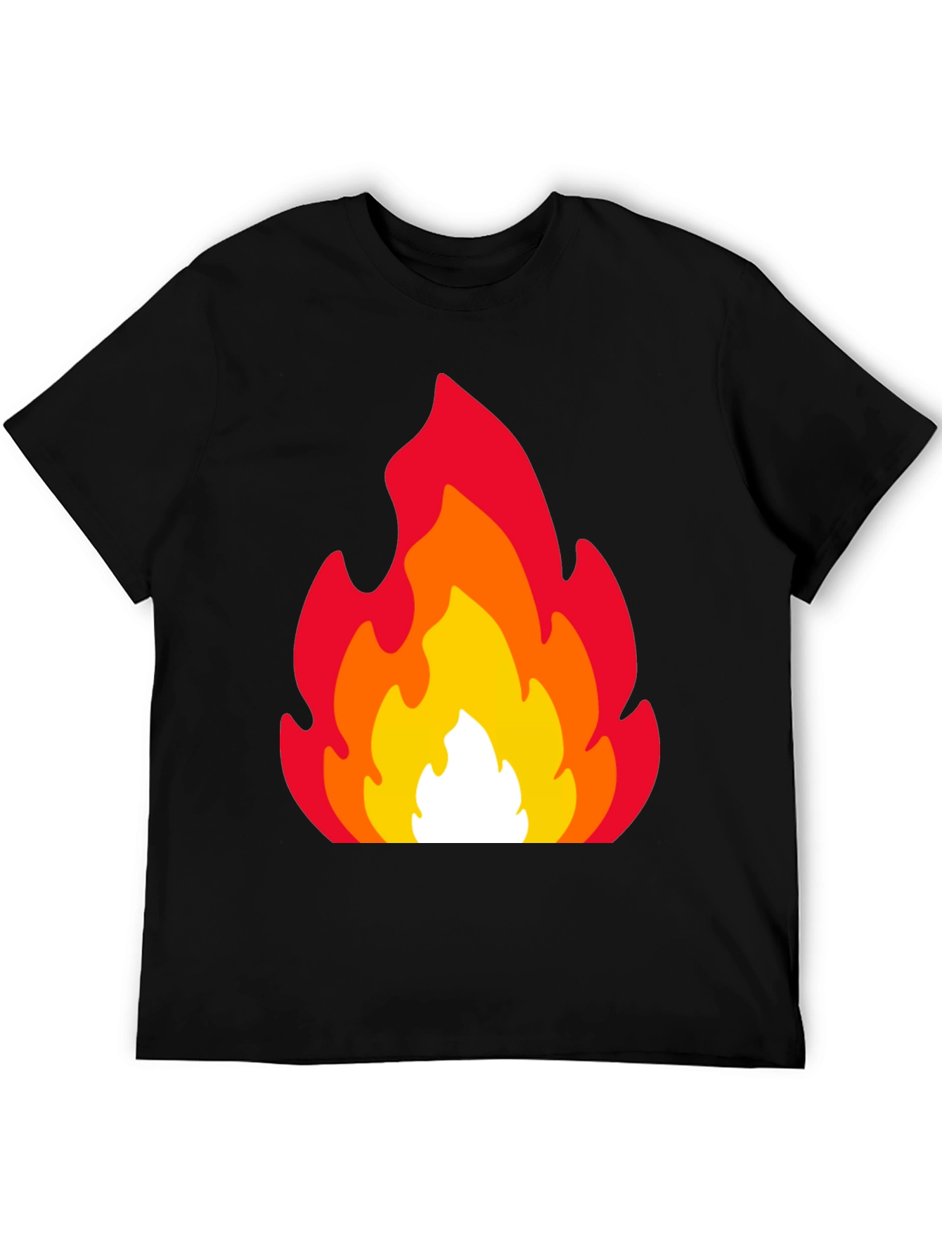 Fiery Flames Graphic Tee - Black Cotton T-Shirt