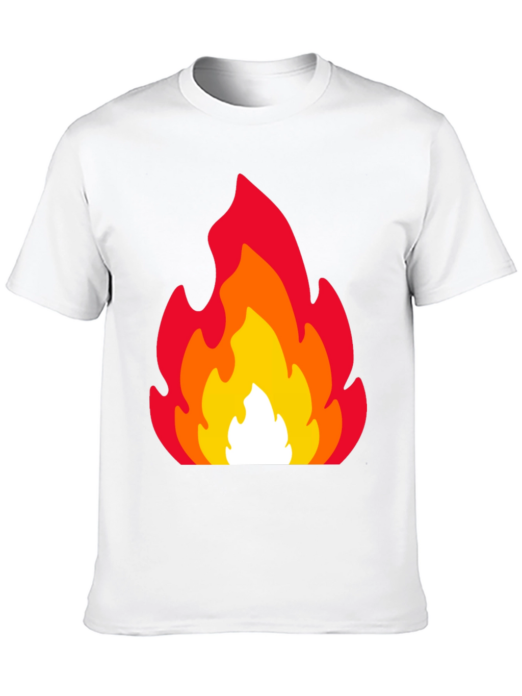 Fiery Flames Graphic Tee - Black Cotton T-Shirt