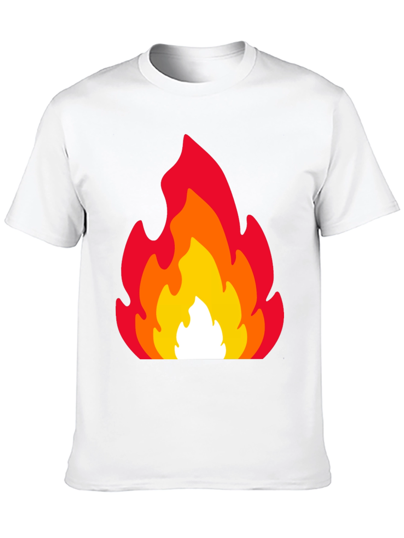 Fiery Flames Graphic Tee - Black Cotton T-Shirt