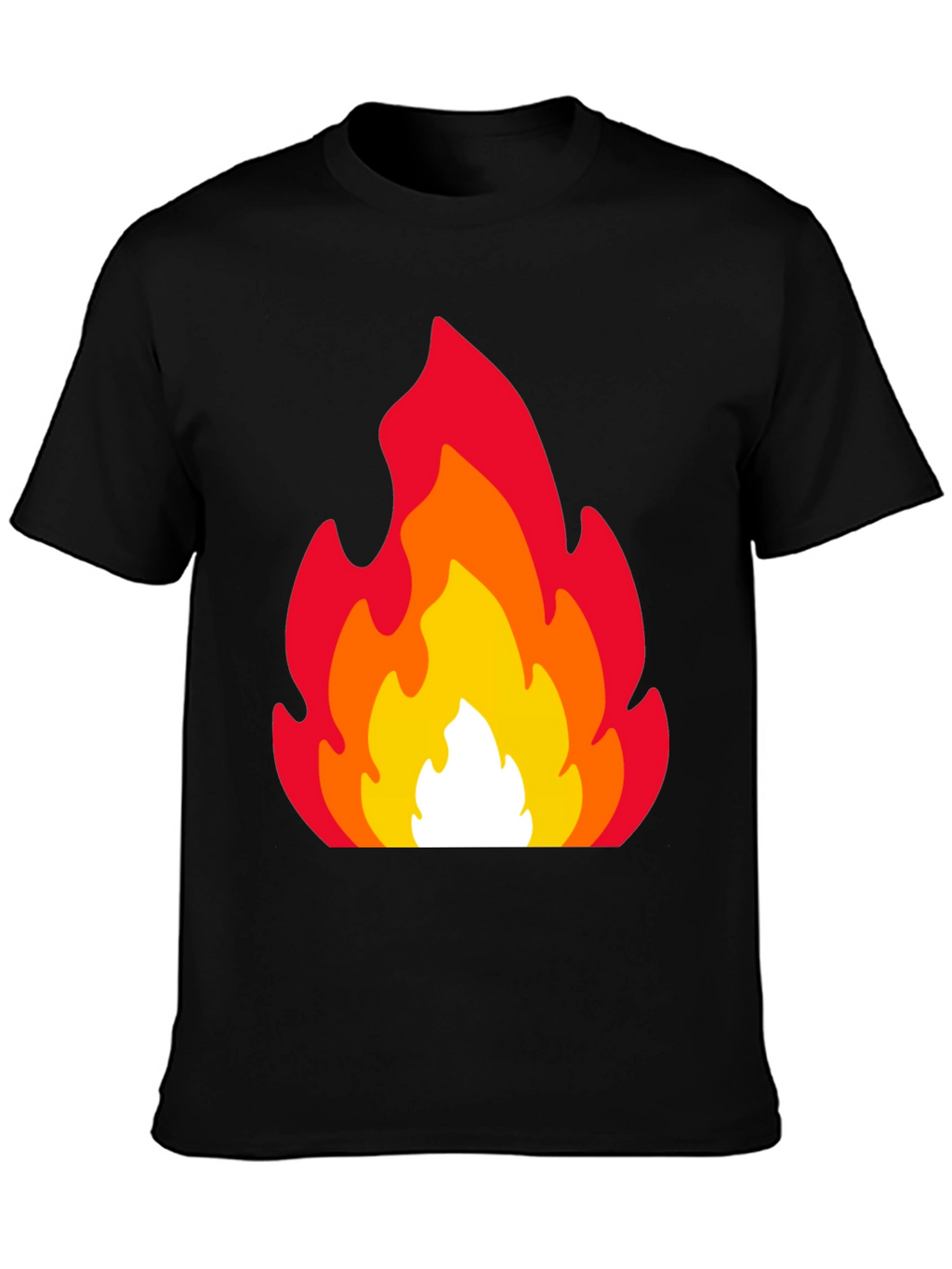 Fiery Flames Graphic Tee - Black Cotton T-Shirt
