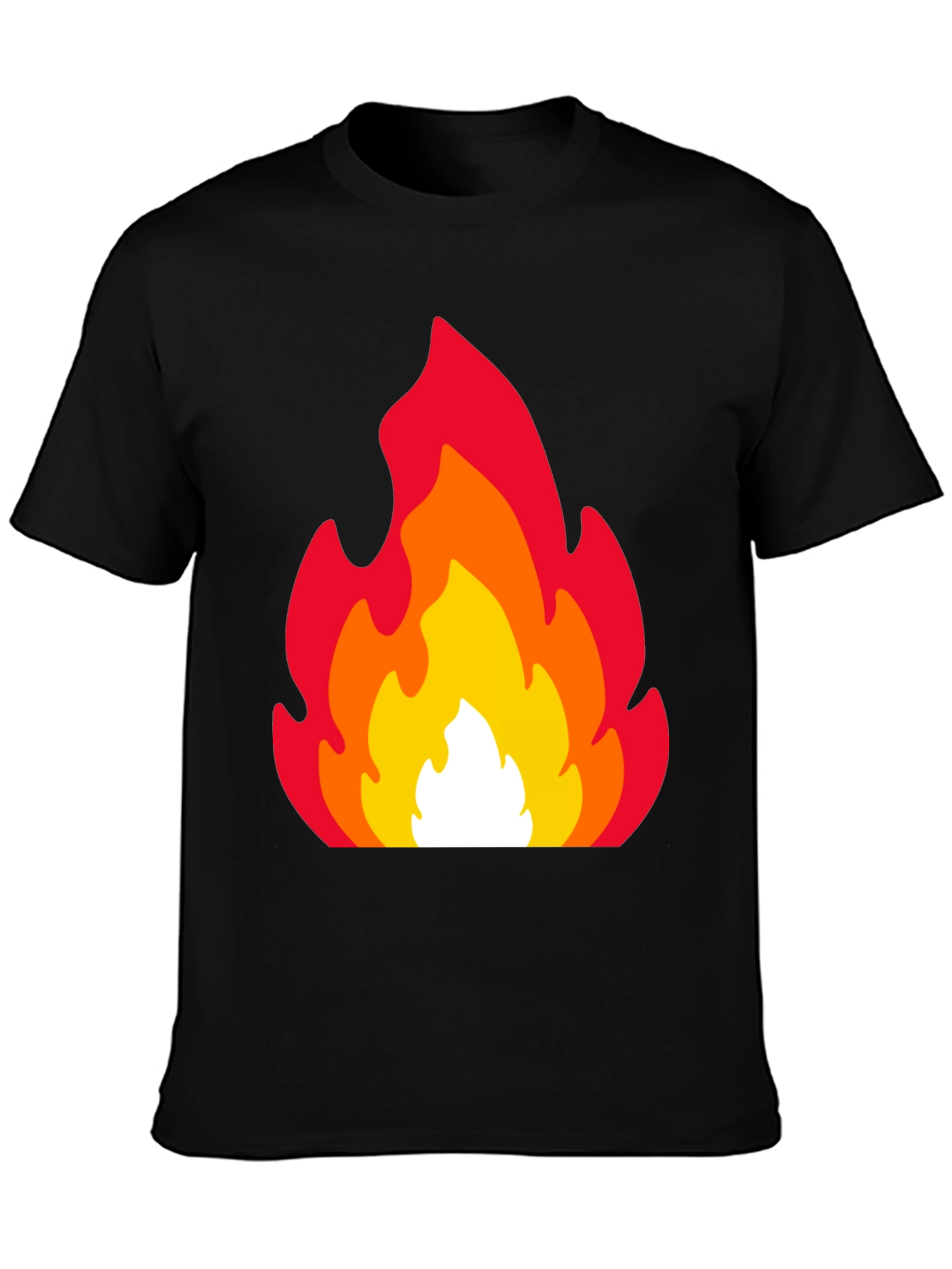 Fiery Flames Graphic Tee - Black Cotton T-Shirt