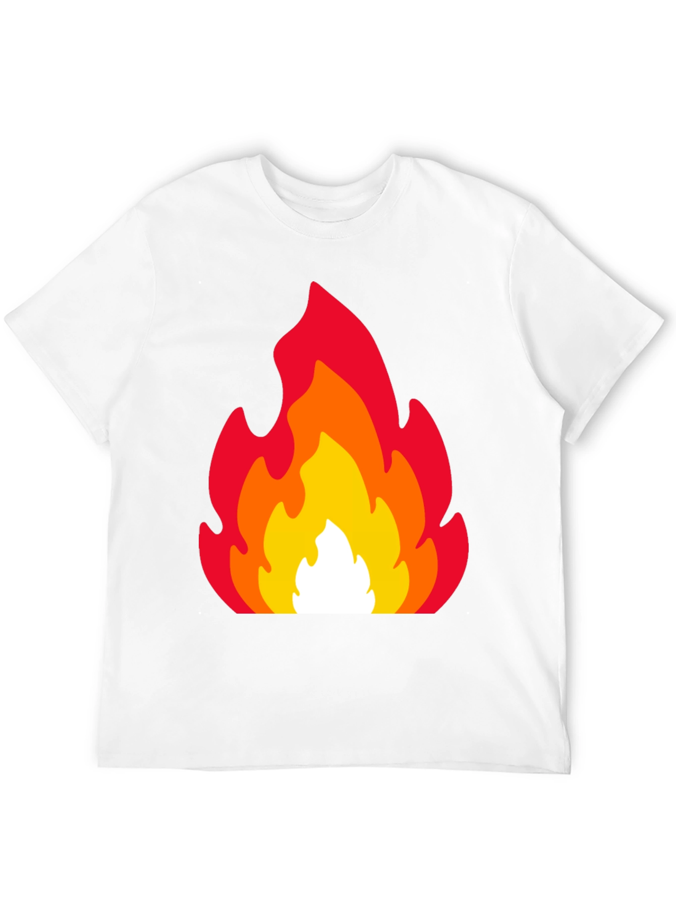 Fiery Flames Graphic Tee - Black Cotton T-Shirt