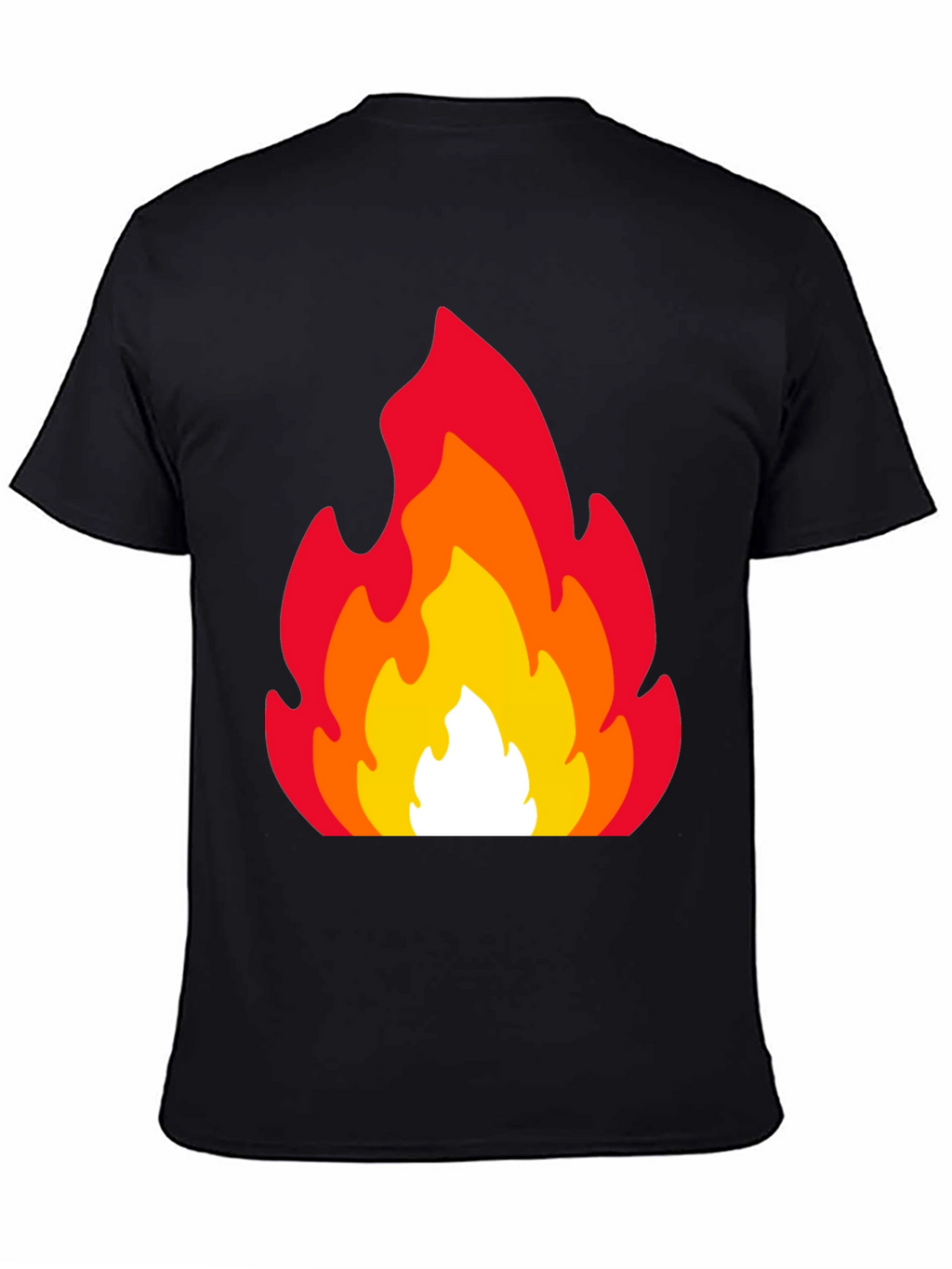 Fiery Flames Graphic Tee - Black Cotton T-Shirt