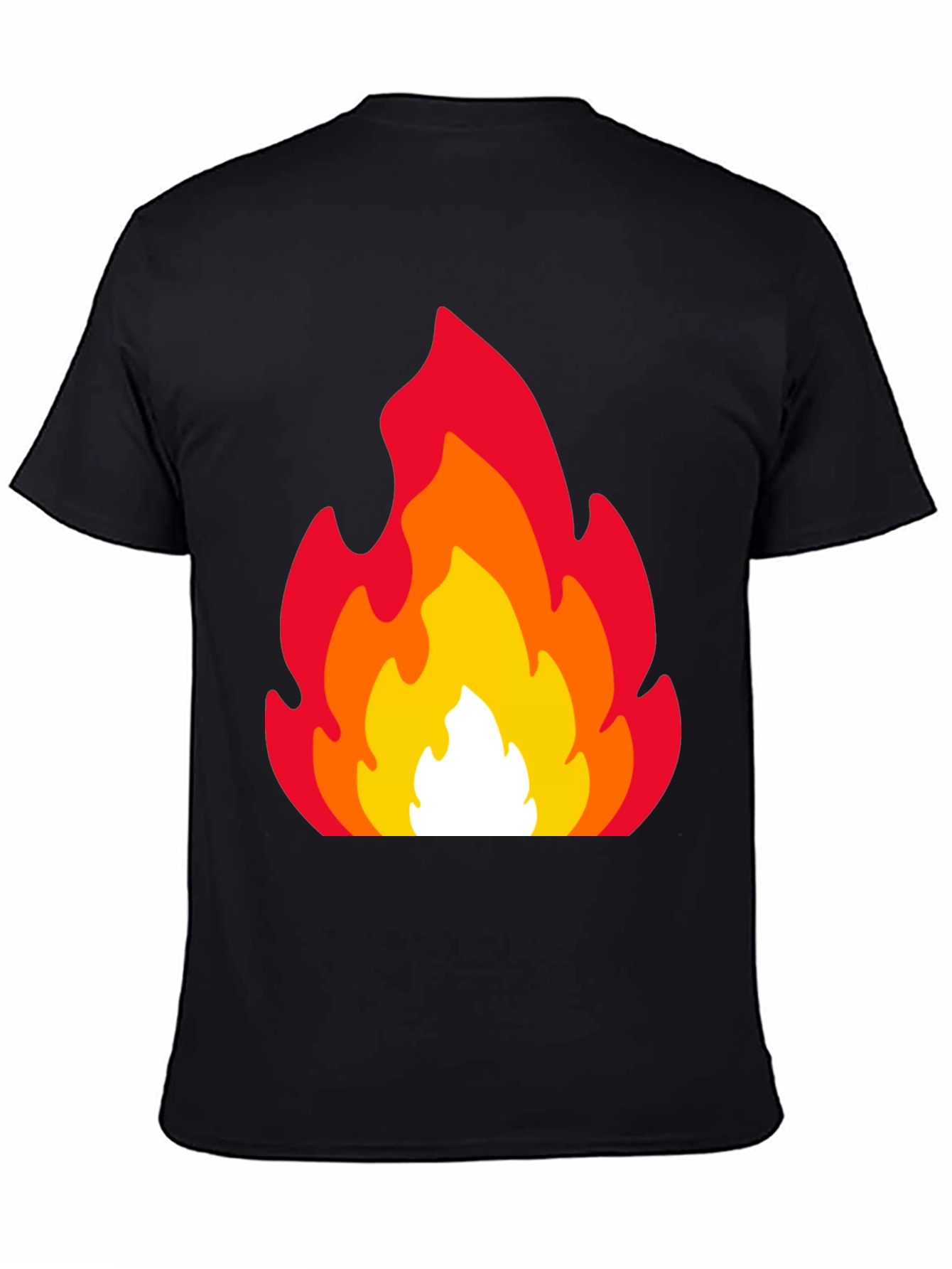 Fiery Flames Graphic Tee - Black Cotton T-Shirt