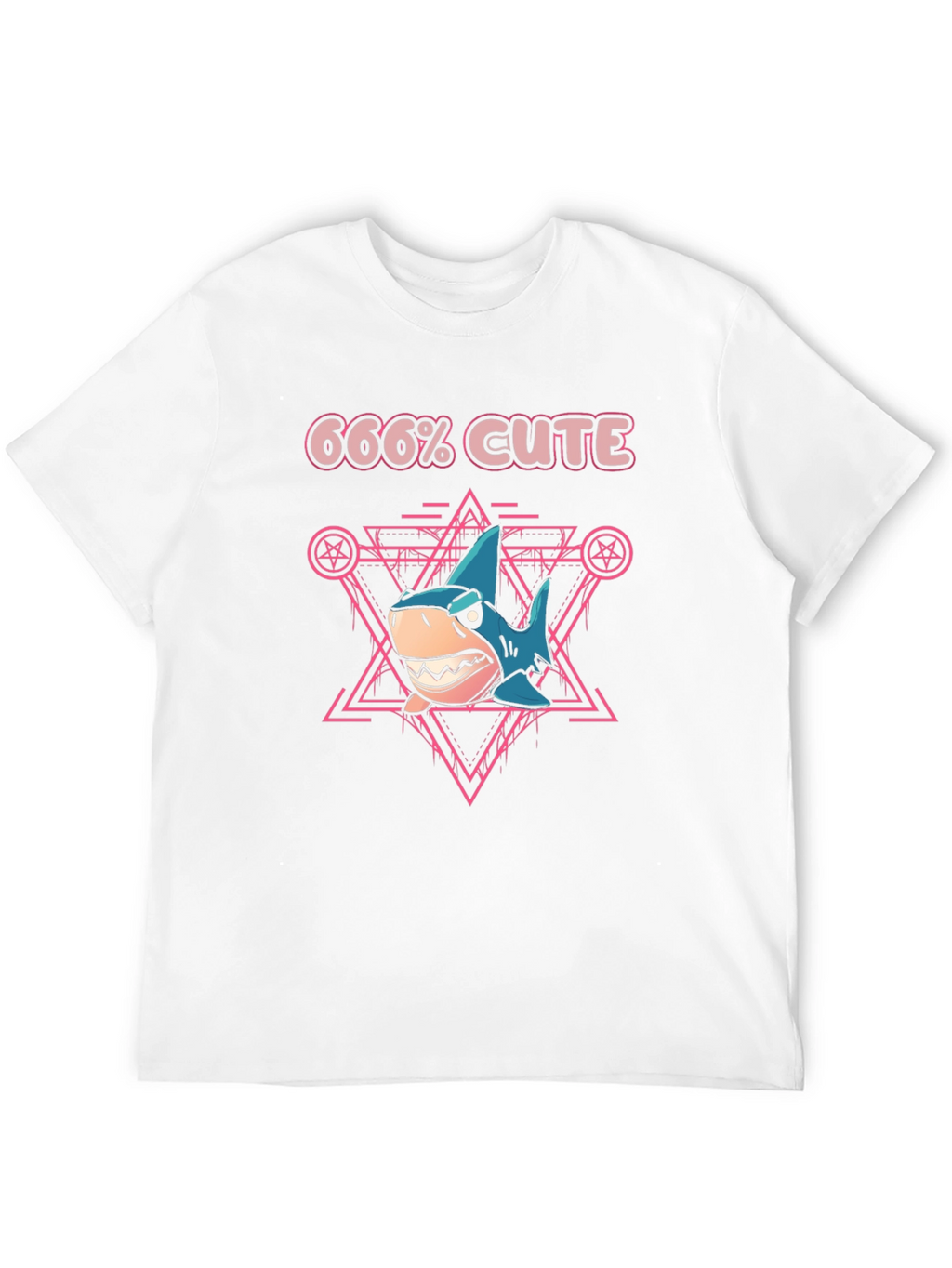 666% Cute Shark Graphic T-Shirt