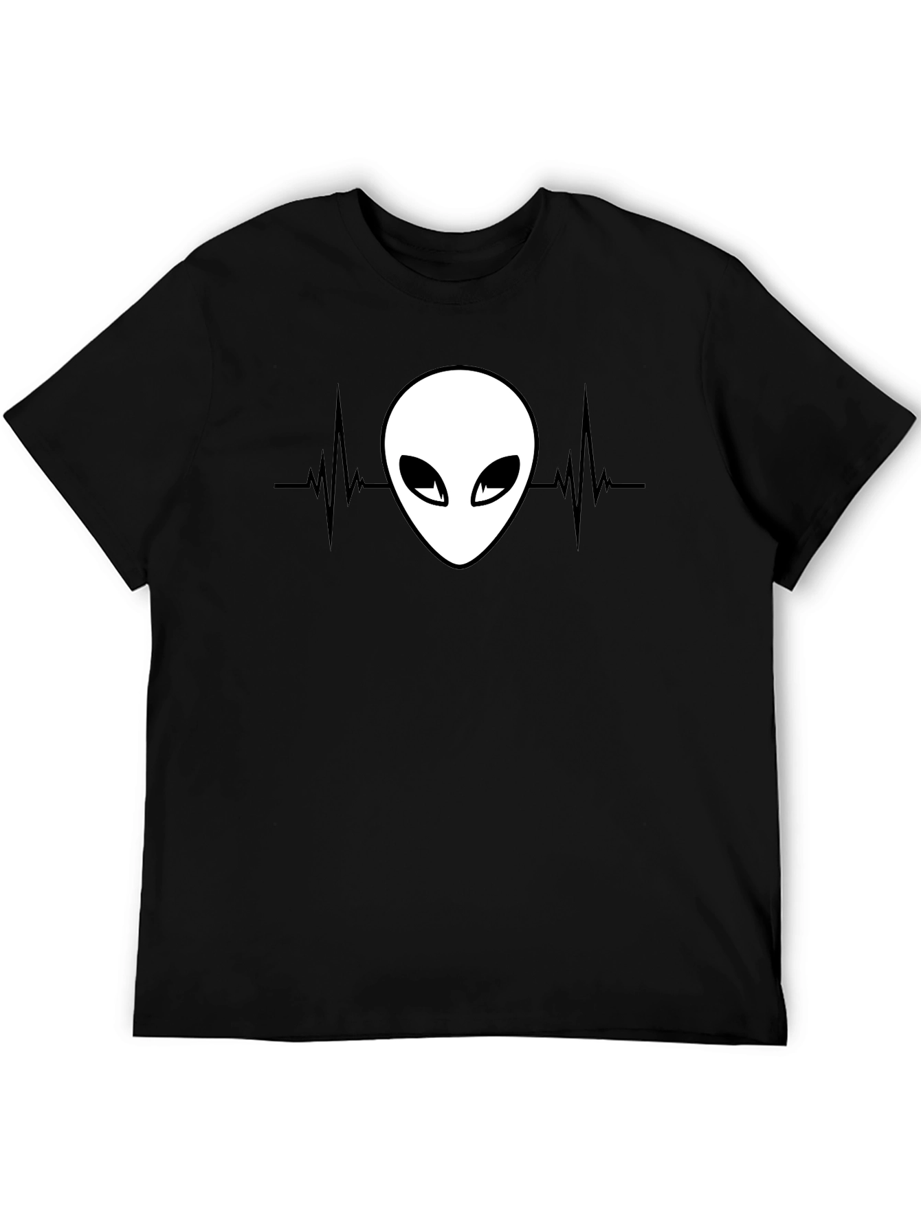 Alien Heartbeat Graphic Tee - Black T-Shirt