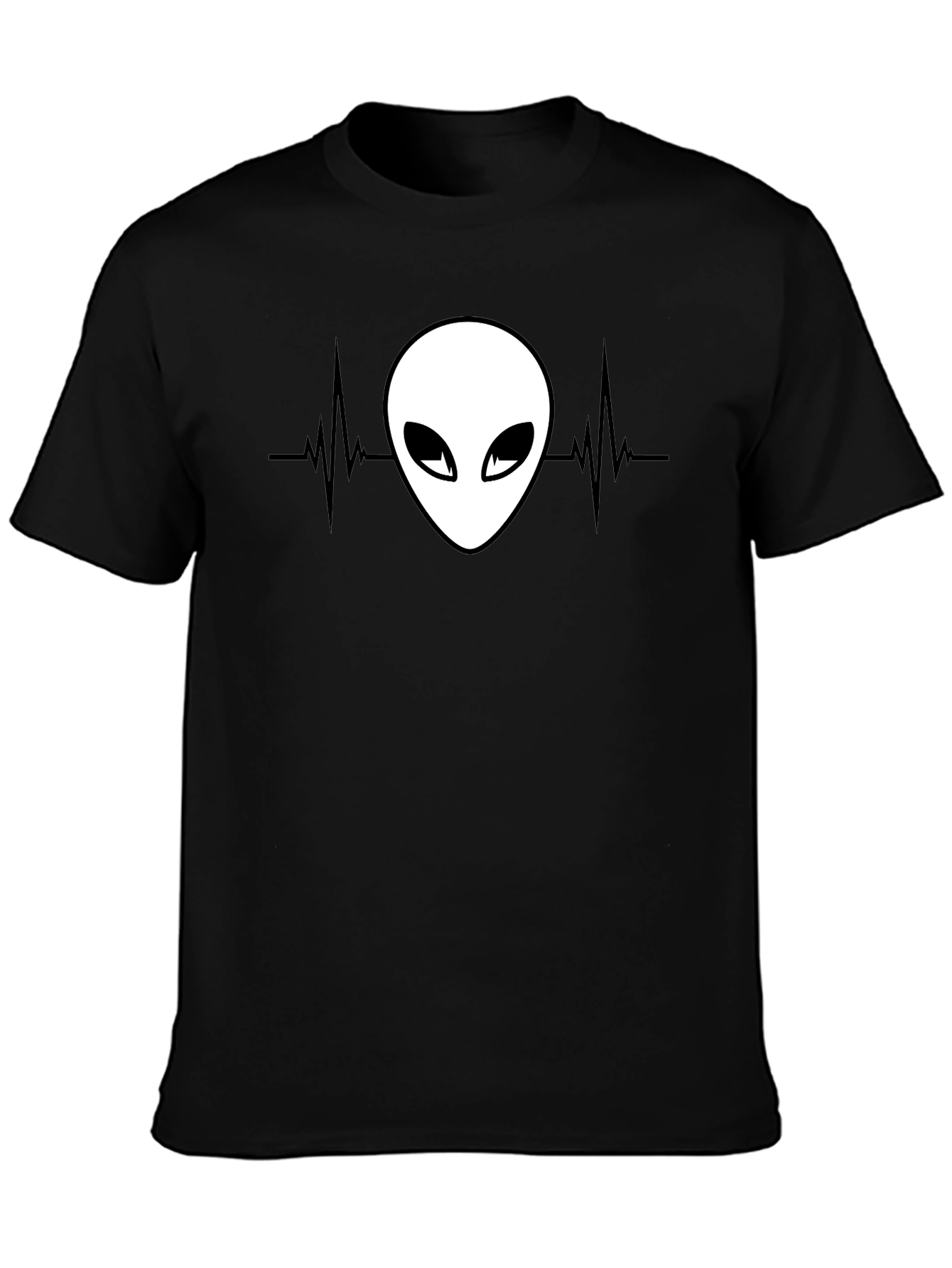 Alien Heartbeat Graphic Tee - Black T-Shirt