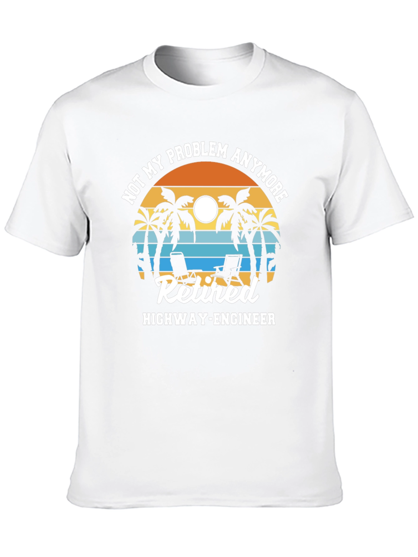 Retired Highway Engineer T-Shirt - Beach Design
