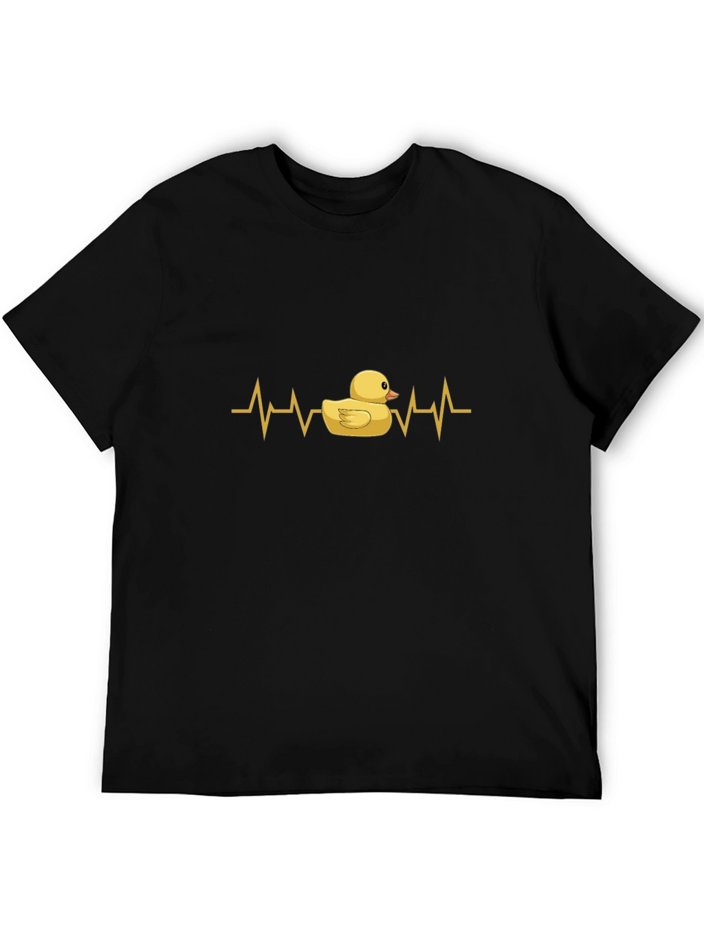 Duck Heartbeat T-Shirt - Black Cotton Tee