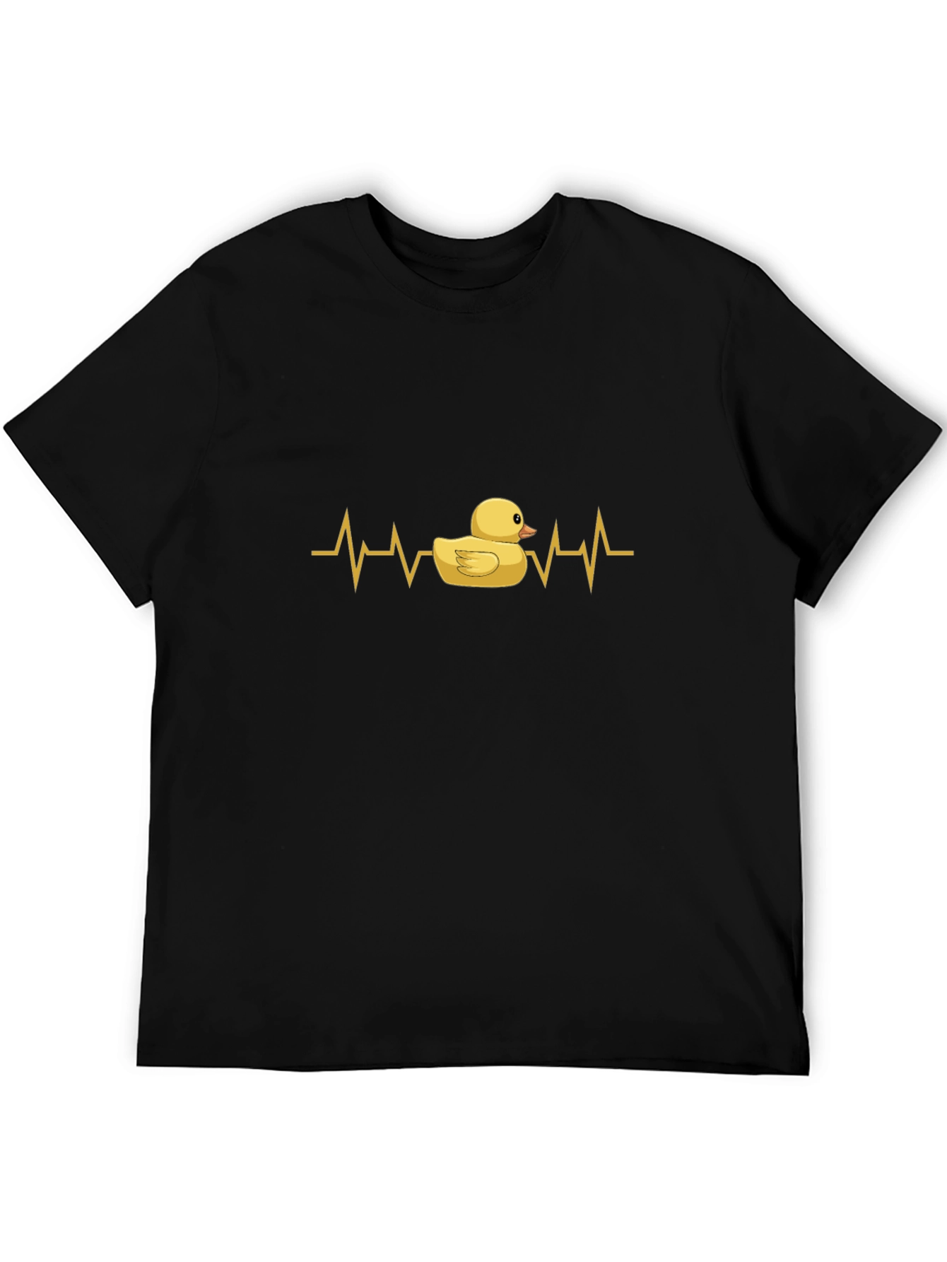 Duck Heartbeat T-Shirt - Black Cotton Tee