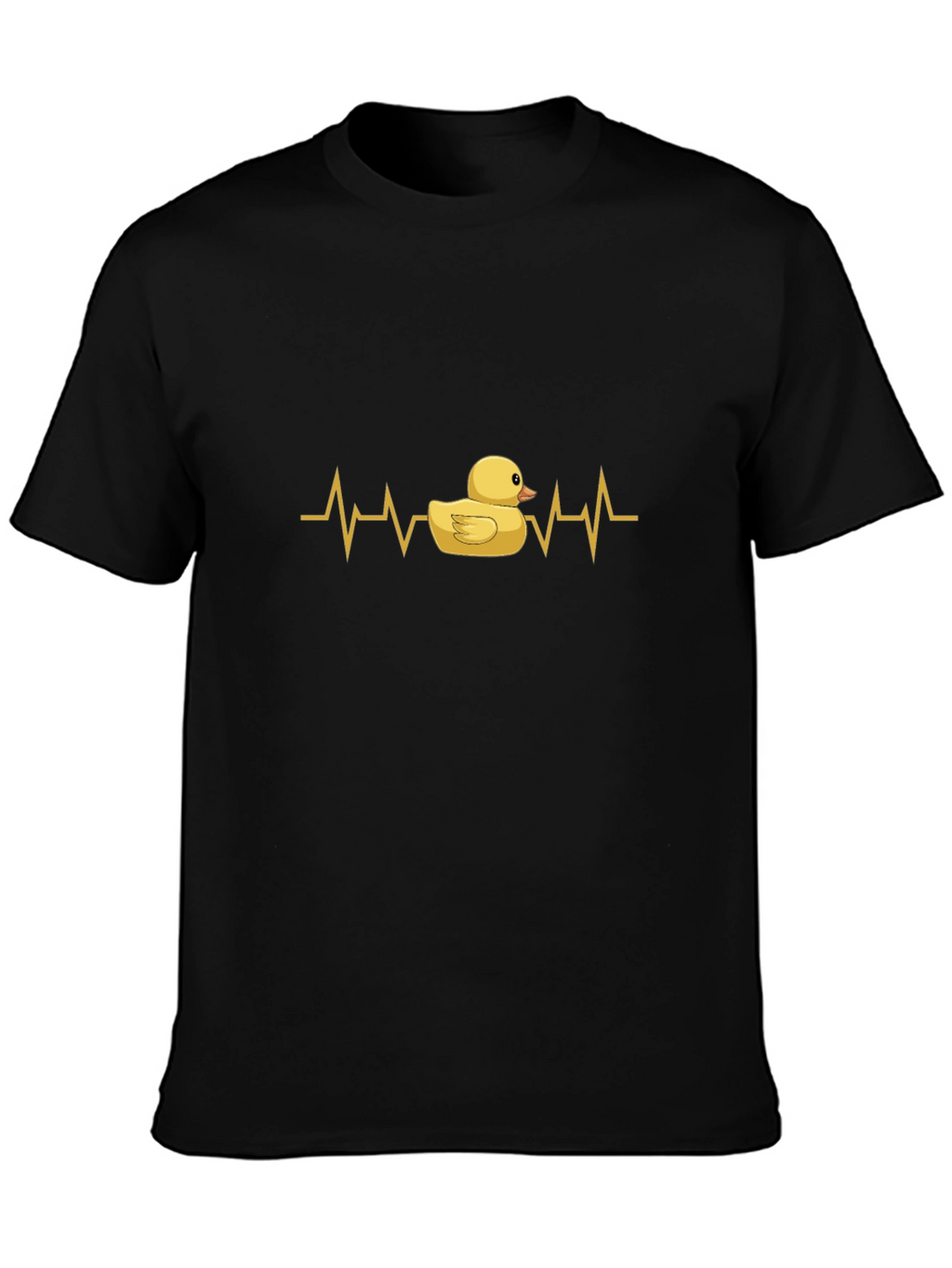 Duck Heartbeat T-Shirt - Black Cotton Tee