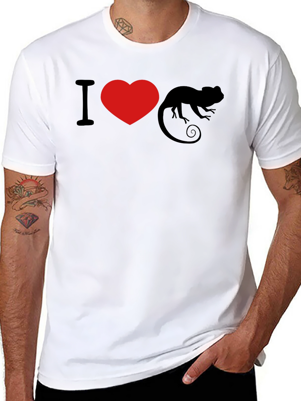 I Heart Chameleon Black T-Shirt