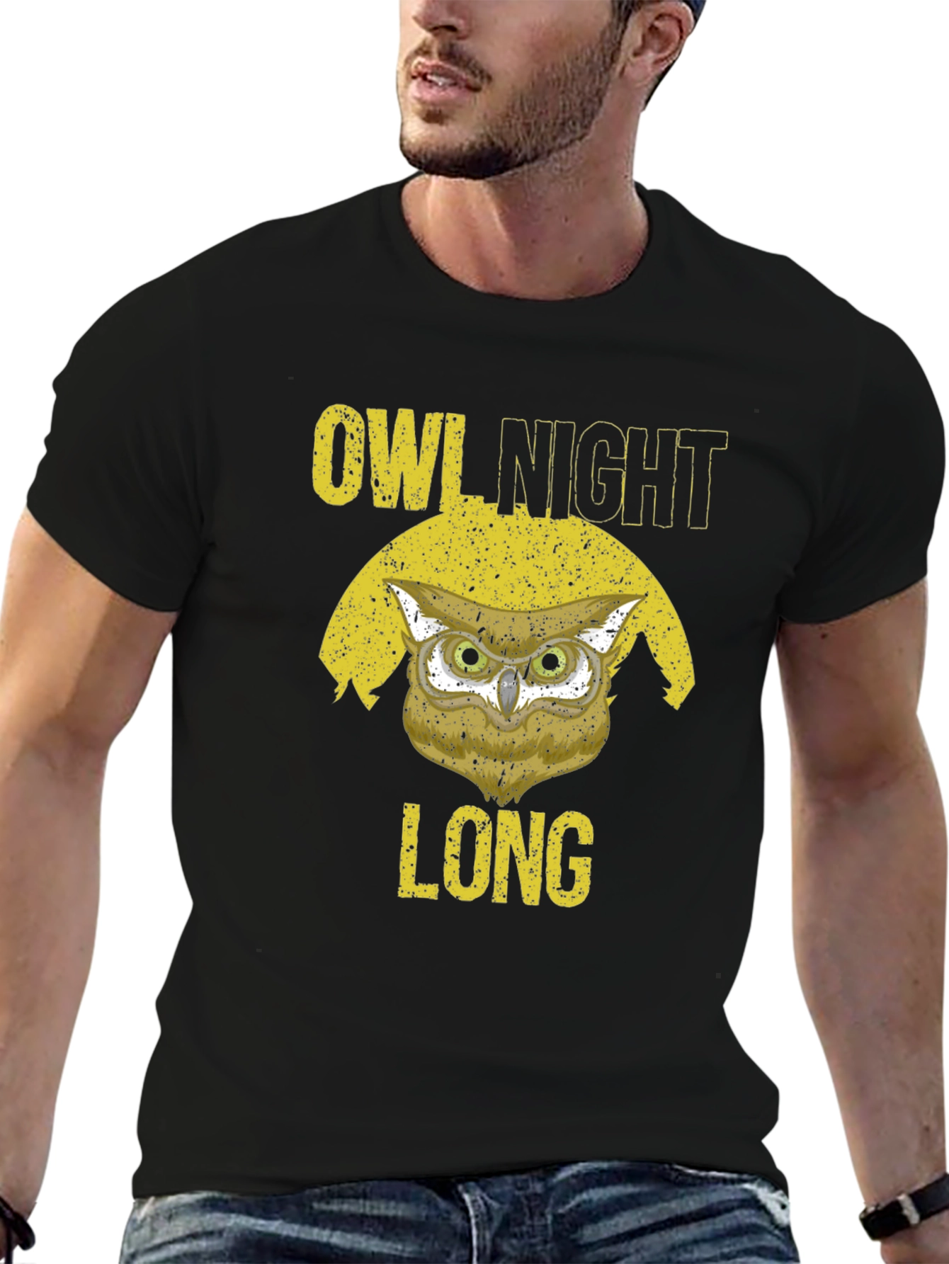 Owl Night Long Graphic T-Shirt