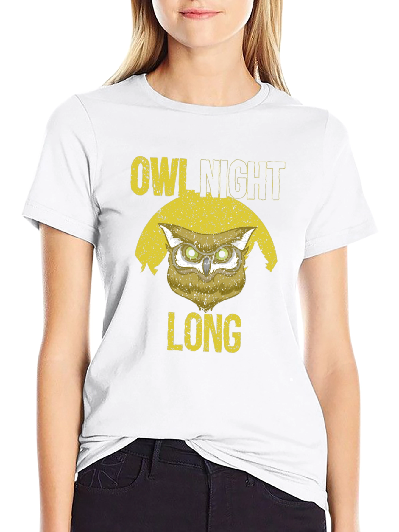 Owl Night Long Graphic T-Shirt