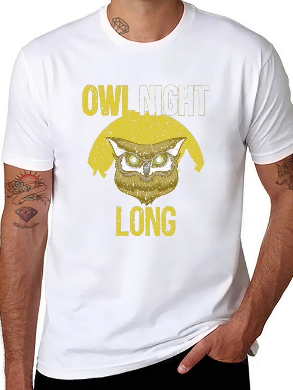 Owl Night Long Graphic T-Shirt
