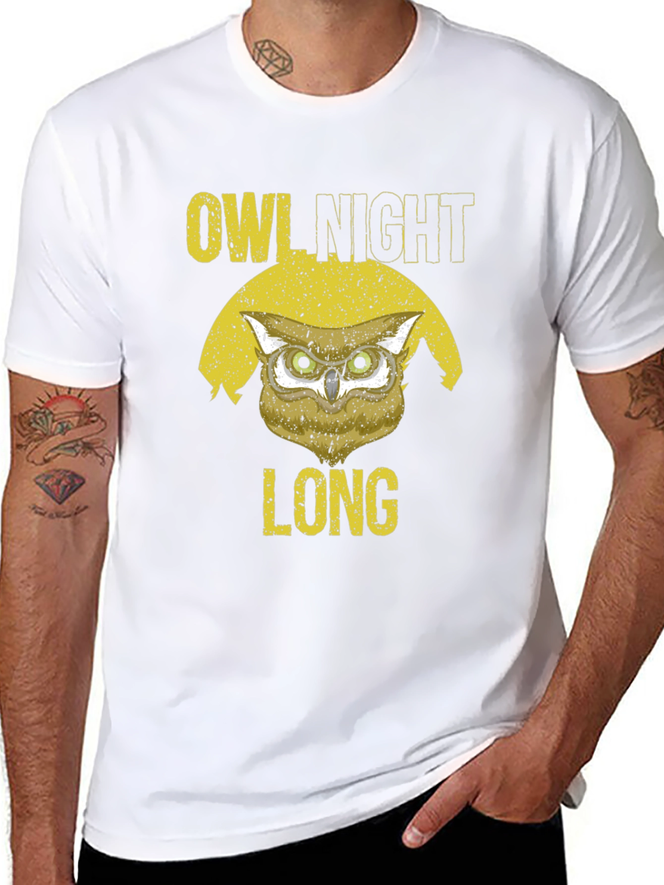 Owl Night Long Graphic T-Shirt
