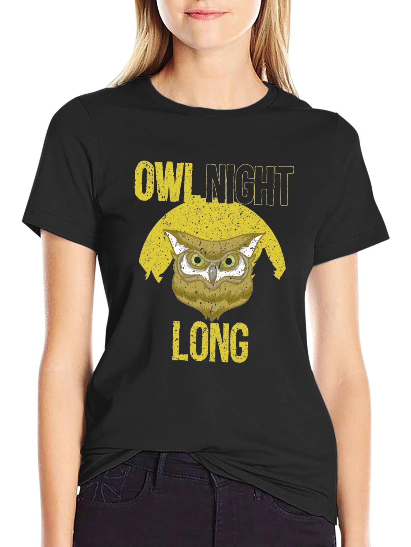 Owl Night Long Graphic T-Shirt