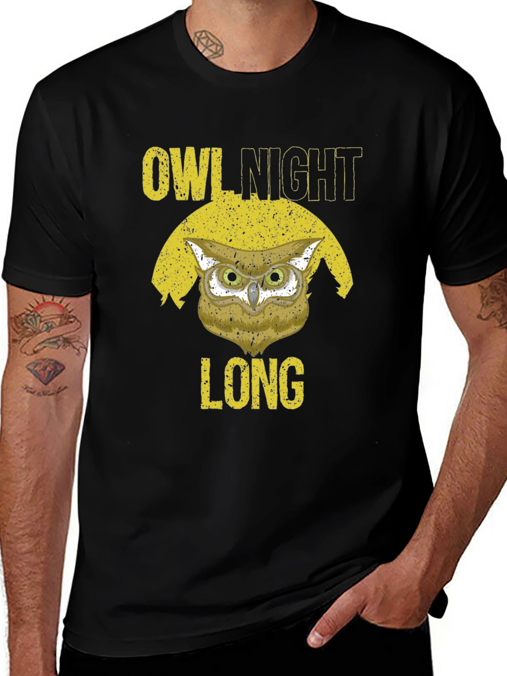 Owl Night Long Graphic T-Shirt
