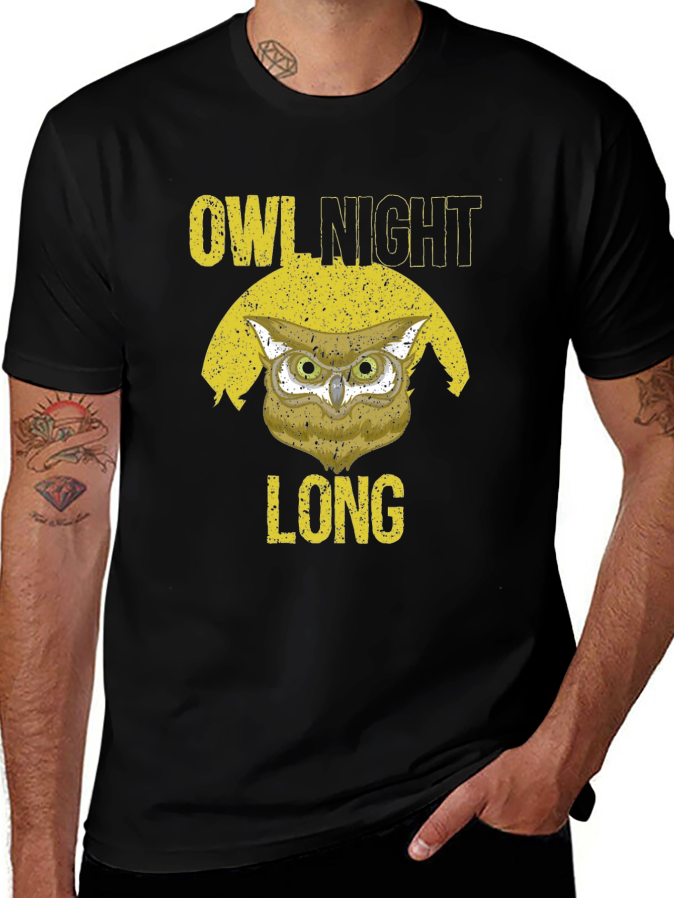 Owl Night Long Graphic T-Shirt