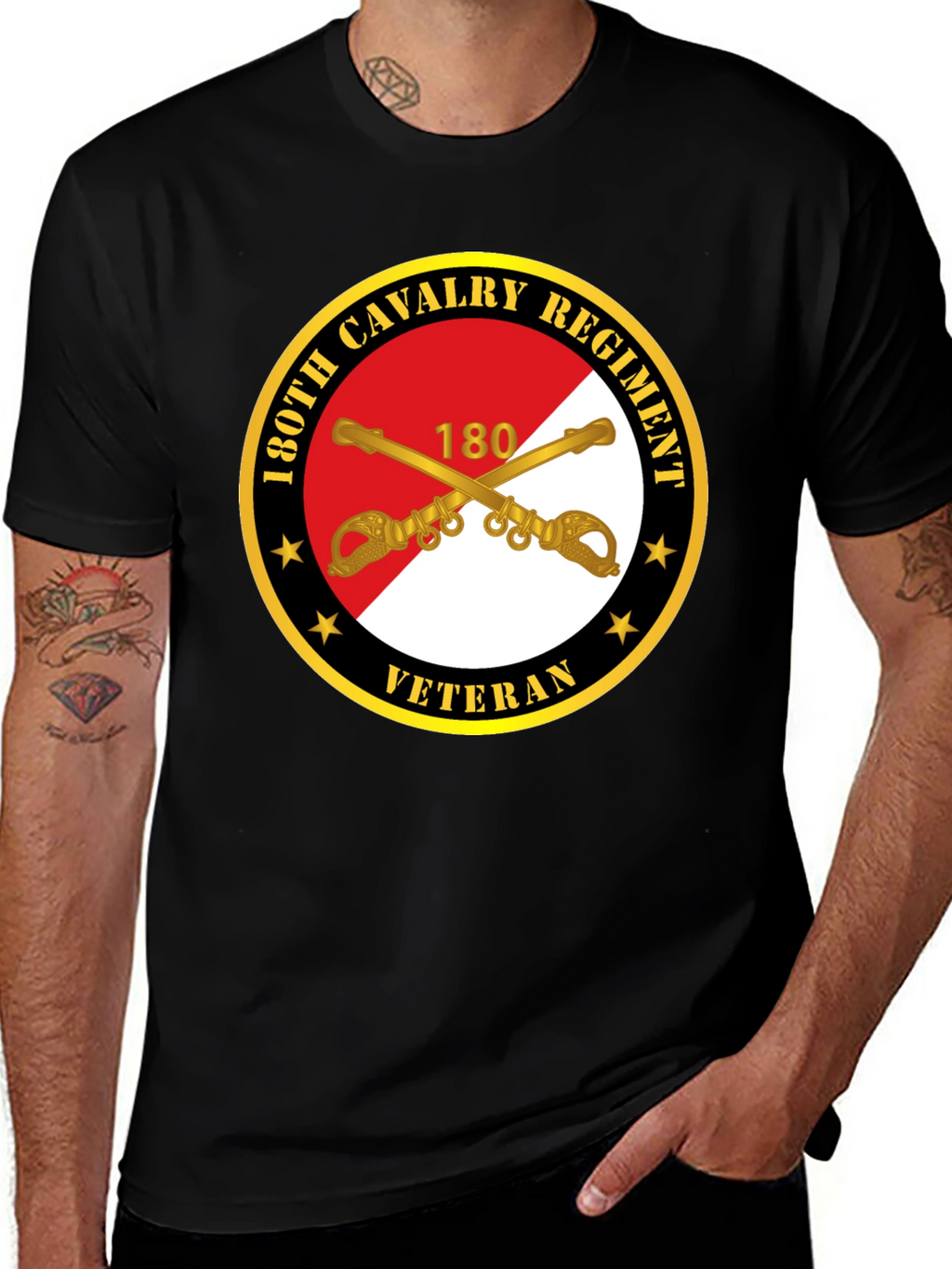 130th Cavalry Regiment Veteran Black T-Shirt