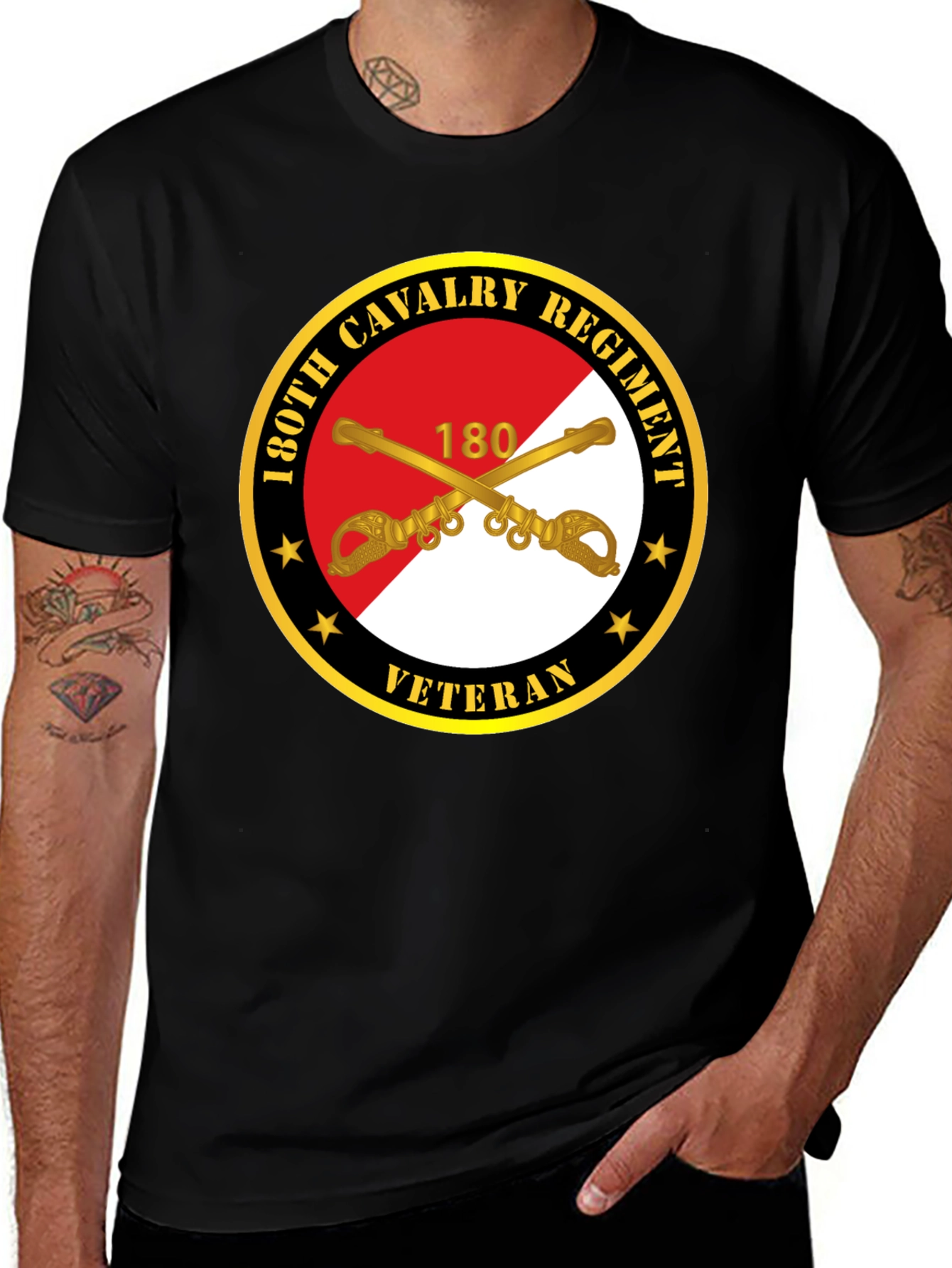 130th Cavalry Regiment Veteran Black T-Shirt