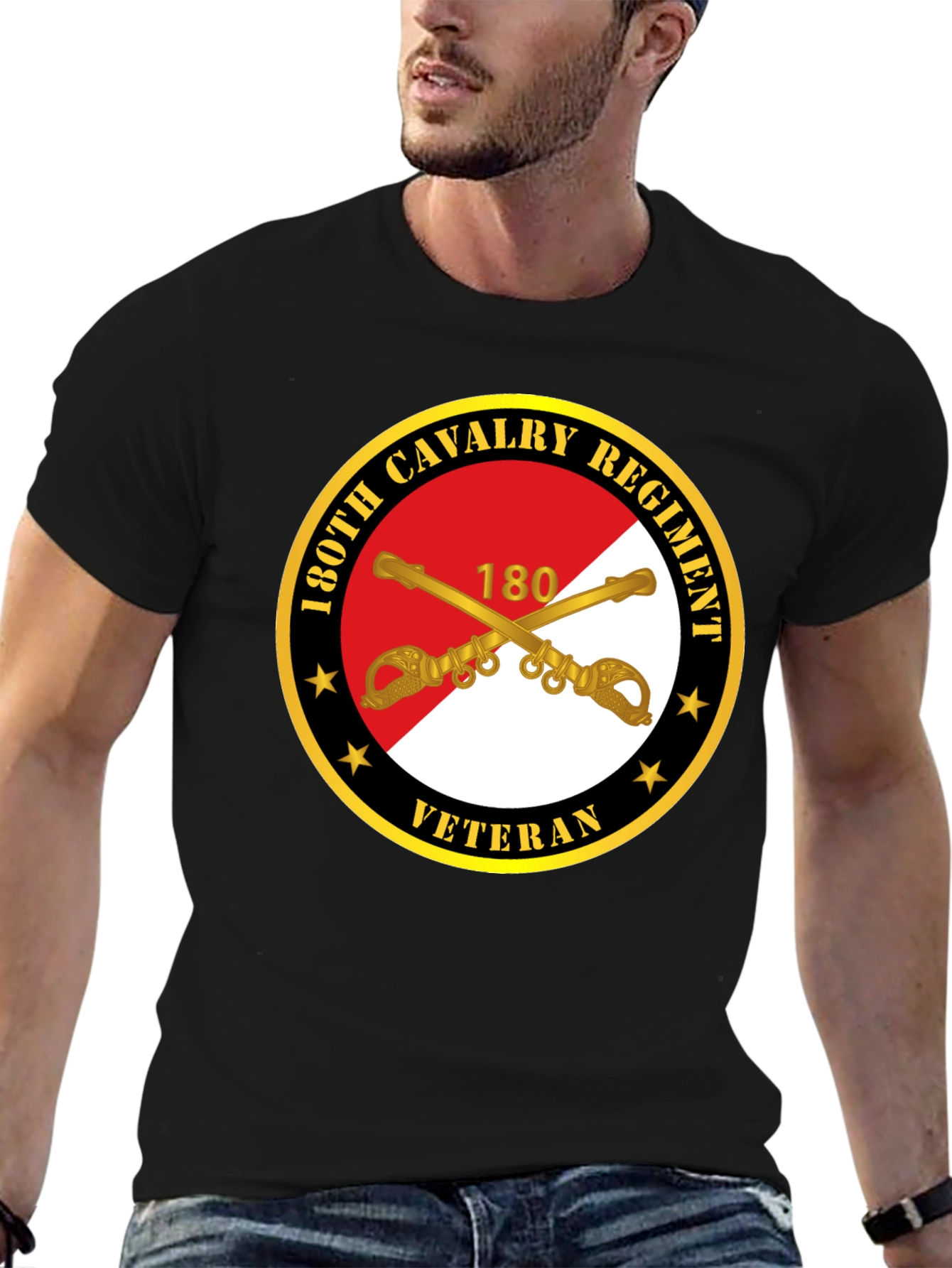 130th Cavalry Regiment Veteran Black T-Shirt