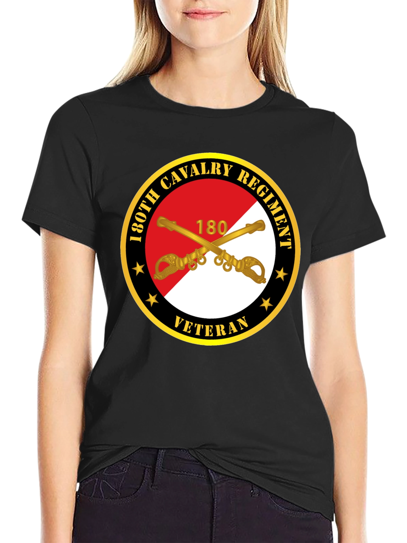130th Cavalry Regiment Veteran Black T-Shirt