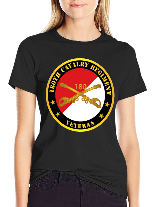 130th Cavalry Regiment Veteran Black T-Shirt