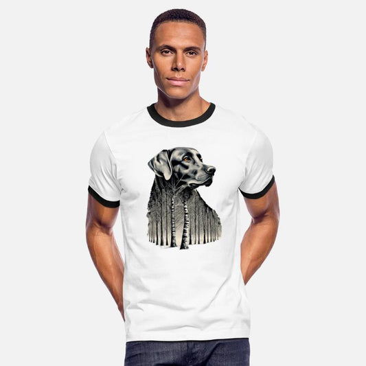 Funny black labrador charcoal drawing