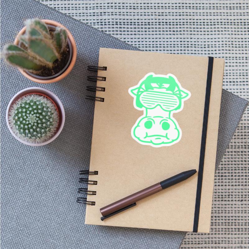 Funny Cool DJ Milk Cow Party Farm Animal Face Head