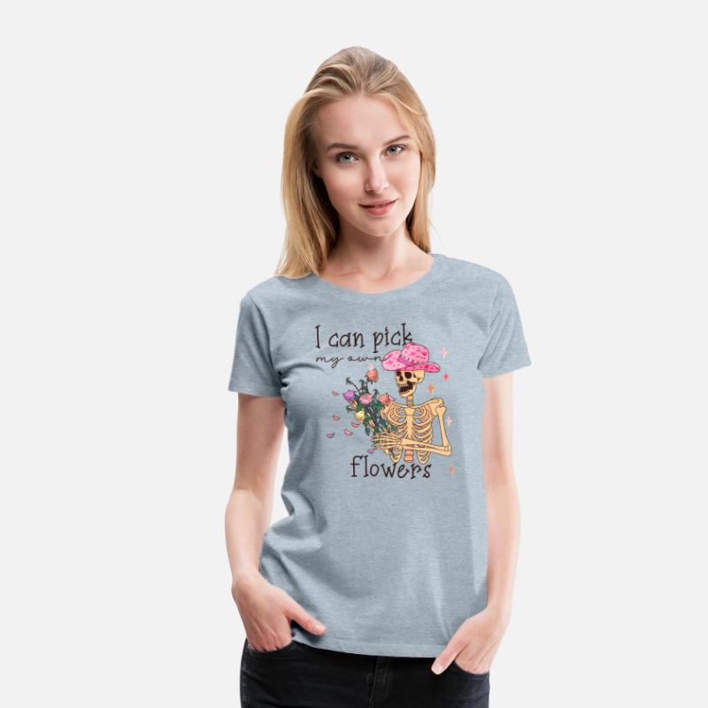 Funny Cowboy Skeleton with Flowers