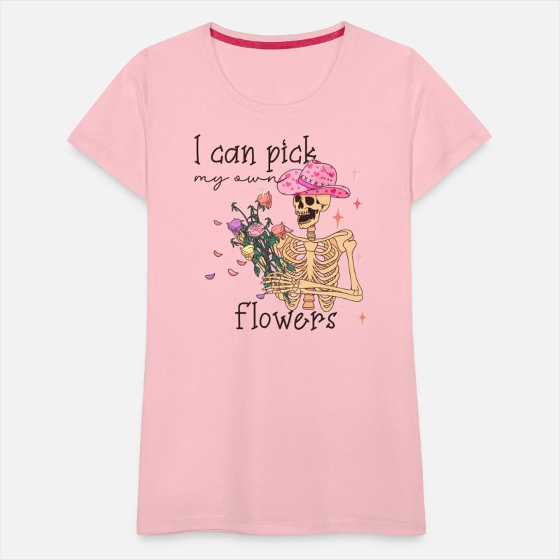 Funny Cowboy Skeleton with Flowers