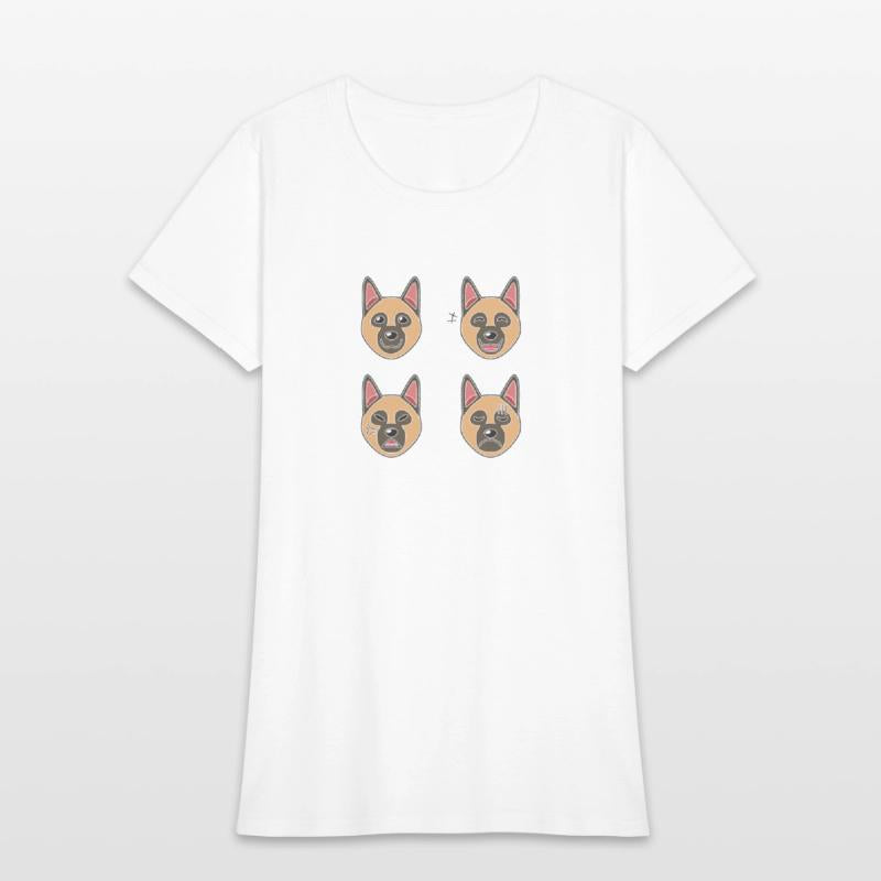 Funny German Shepherd Dog Cartoon Faces