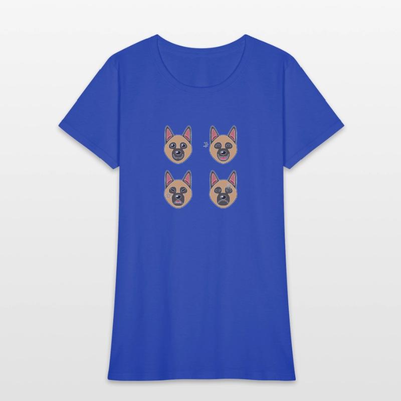 Funny German Shepherd Dog Cartoon Faces