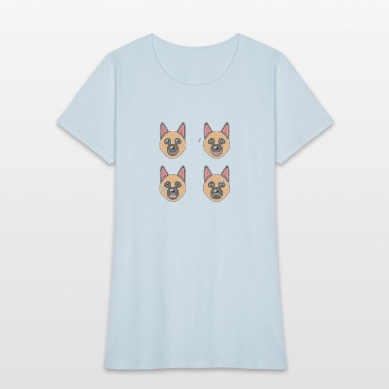 Funny German Shepherd Dog Cartoon Faces