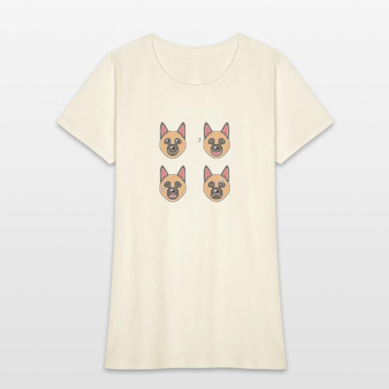 Funny German Shepherd Dog Cartoon Faces