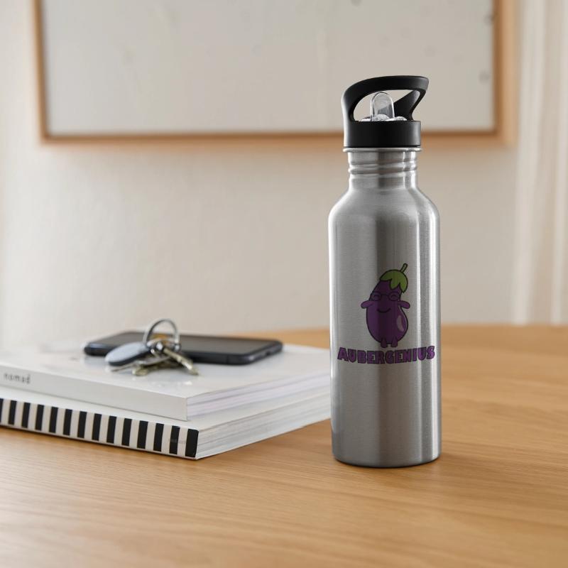 Funny purple eggplant aubergine genius