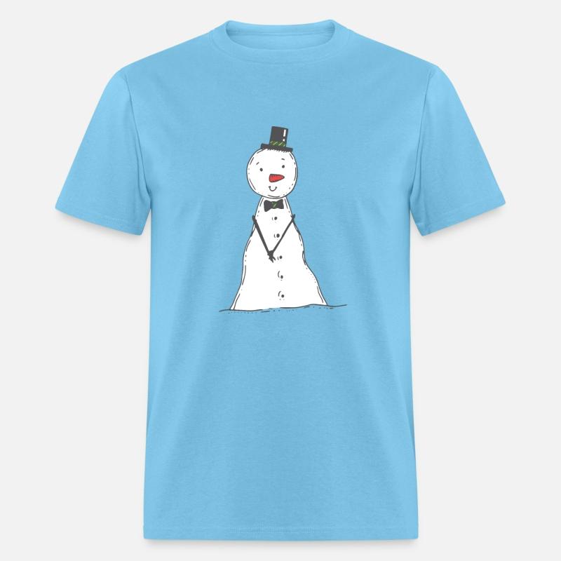 funny snowman with mustache and carrot