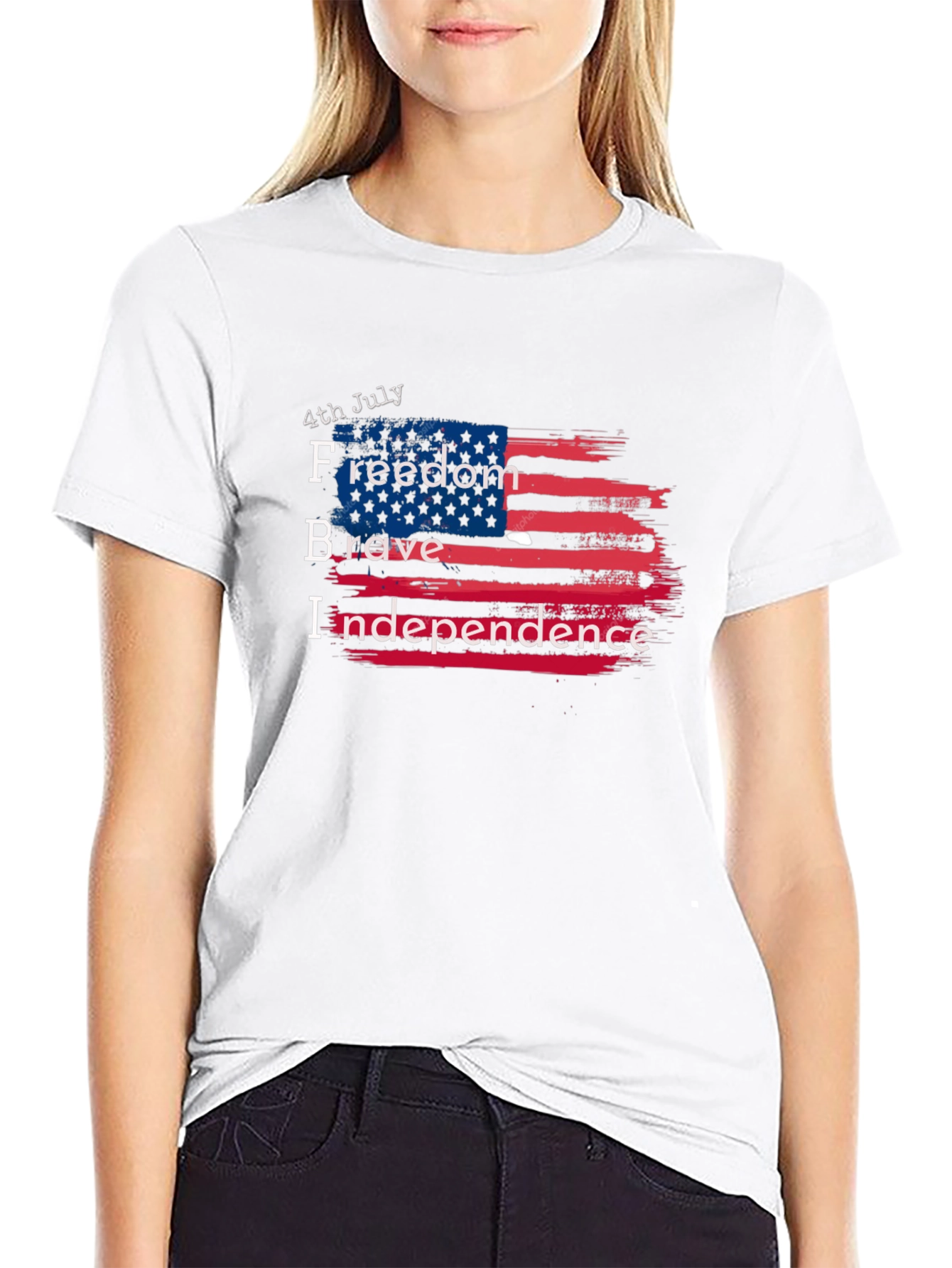 Patriotic 4th July T-Shirt: Freedom Brave Independence Design