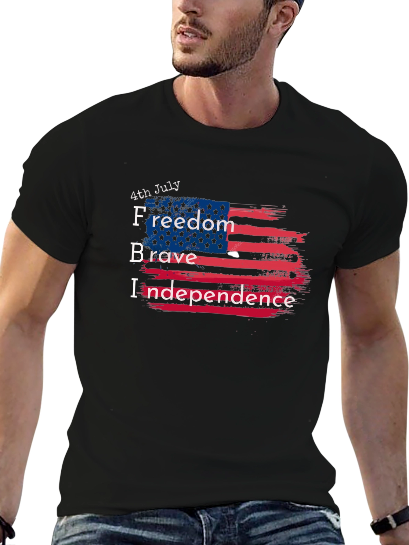 Patriotic 4th July T-Shirt: Freedom Brave Independence Design